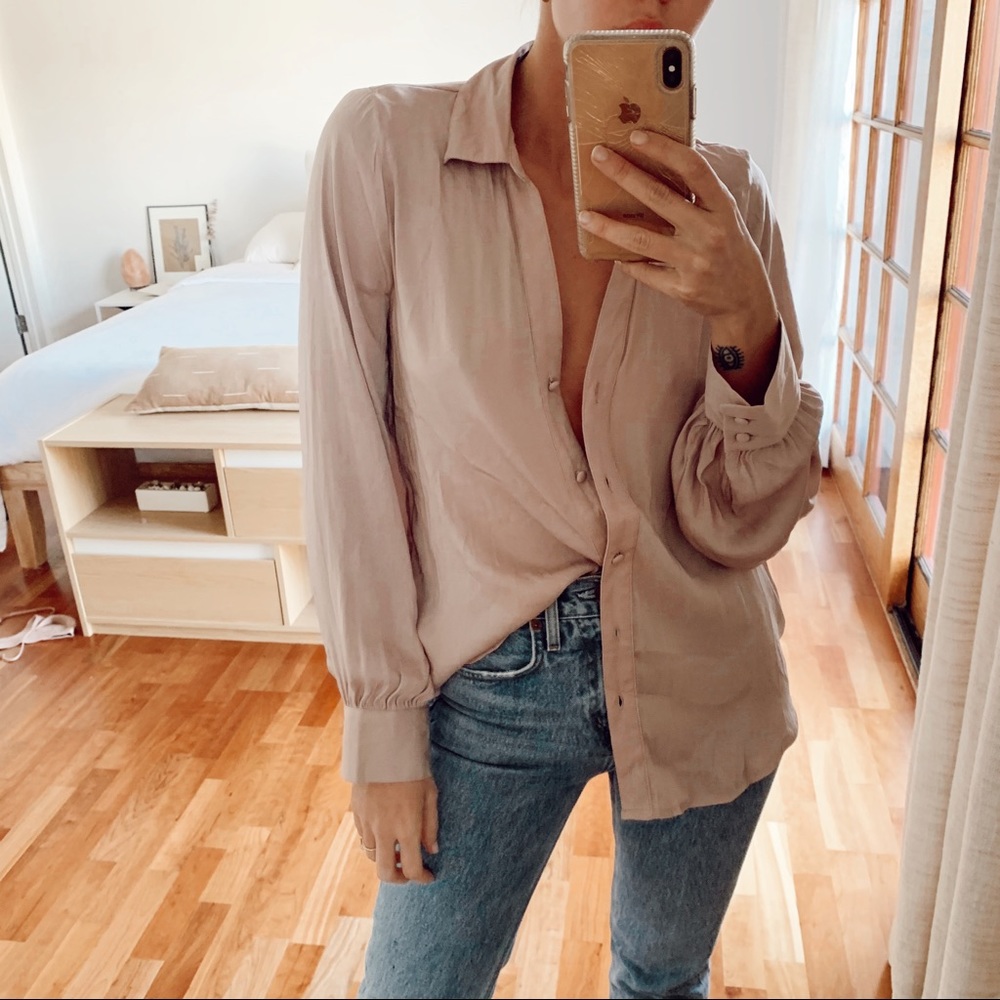 Naked Zebra satin button down